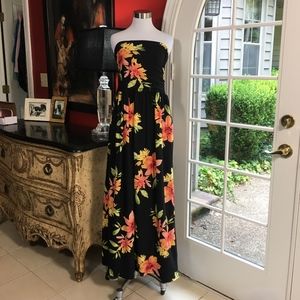 Strapless Maternity Maxi Dress Floral Medium NWOT!